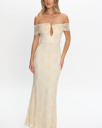 Butter Off-Shoulder Maxi Dress Lace
