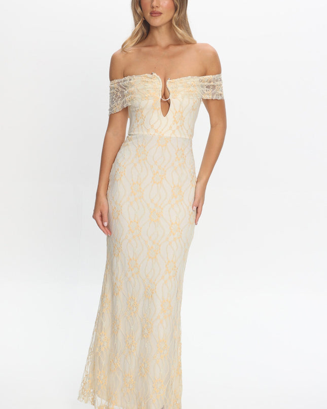 Butter Off-Shoulder Maxi Dress Lace