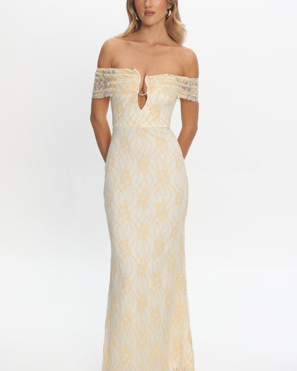 Butter Off-Shoulder Maxi Dress Lace