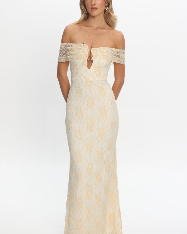 Butter Off-Shoulder Maxi Dress Lace