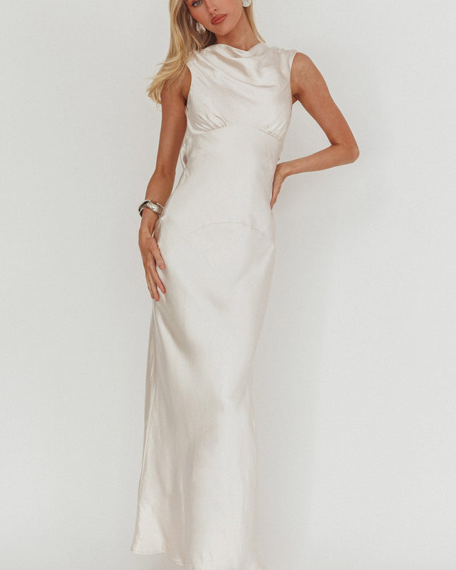Oyster You Cowl Back Maxi Dress