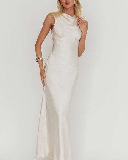 Oyster You Cowl Back Maxi Dress