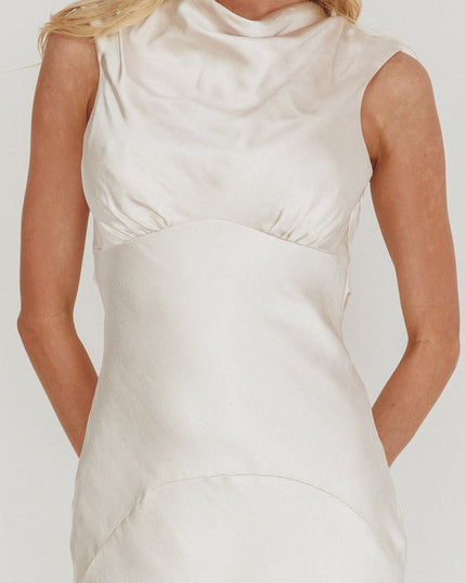 Oyster You Cowl Back Maxi Dress