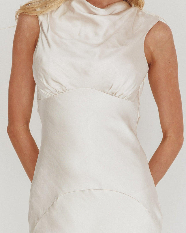 Oyster You Cowl Back Maxi Dress