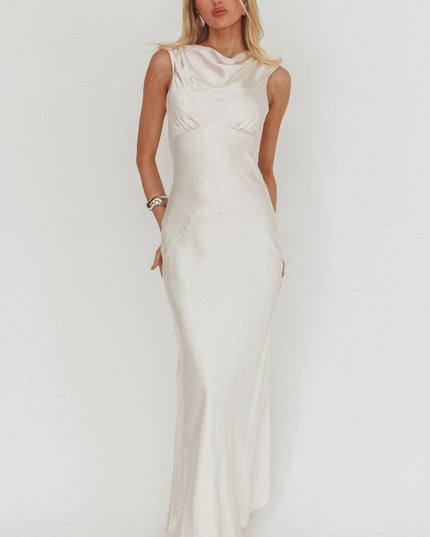 Oyster You Cowl Back Maxi Dress
