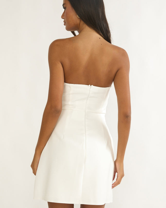 White Bust Mini Dress