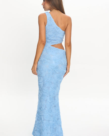 Blue Sweetheart Cut-Out Maxi Dress Embellished
