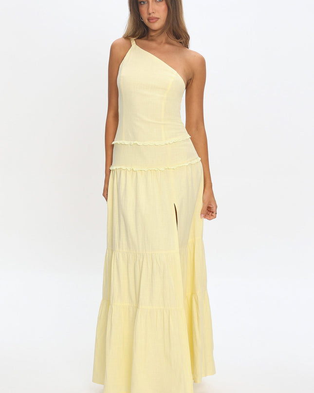 Butter One-Shoulder Strappy Back Maxi Dress