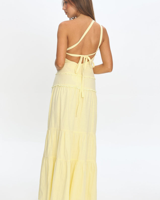 Butter One-Shoulder Strappy Back Maxi Dress