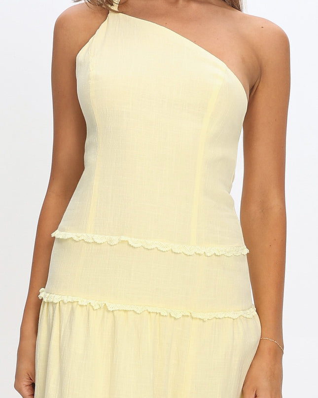 Butter One-Shoulder Strappy Back Maxi Dress