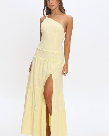 Butter One-Shoulder Strappy Back Maxi Dress