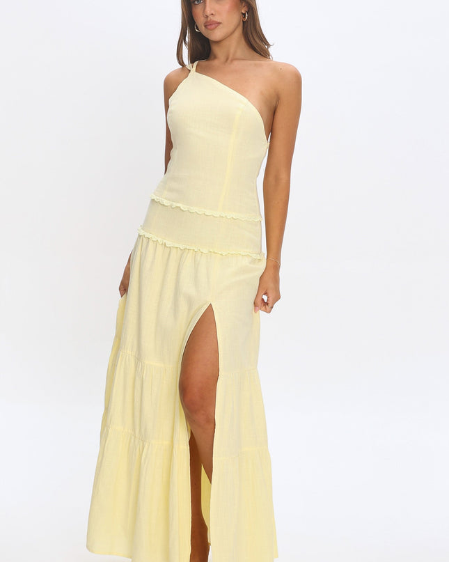 Butter One-Shoulder Strappy Back Maxi Dress