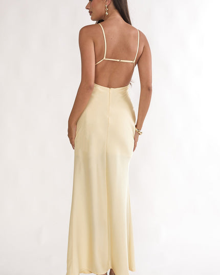 Butter Sequin Bust Open Back Maxi Dress