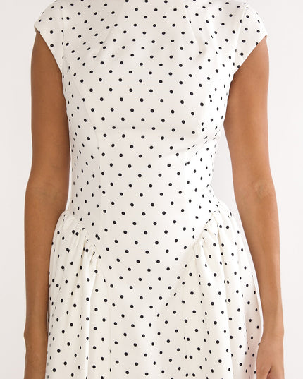 Polka Dot Cap Sleeve Maxi Dress