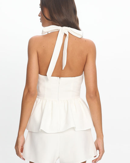 White Faux Pocket Shorts