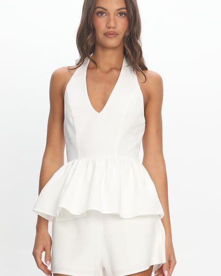 White Faux Pocket Shorts