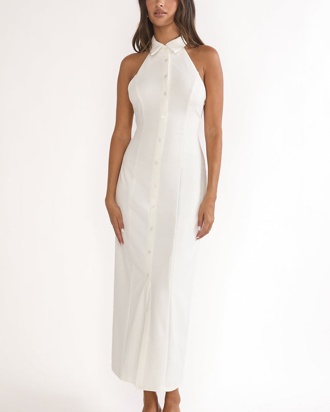 White Collared Maxi Dress