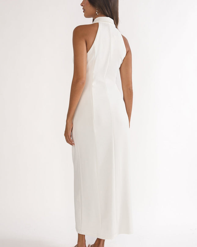 White Collared Maxi Dress