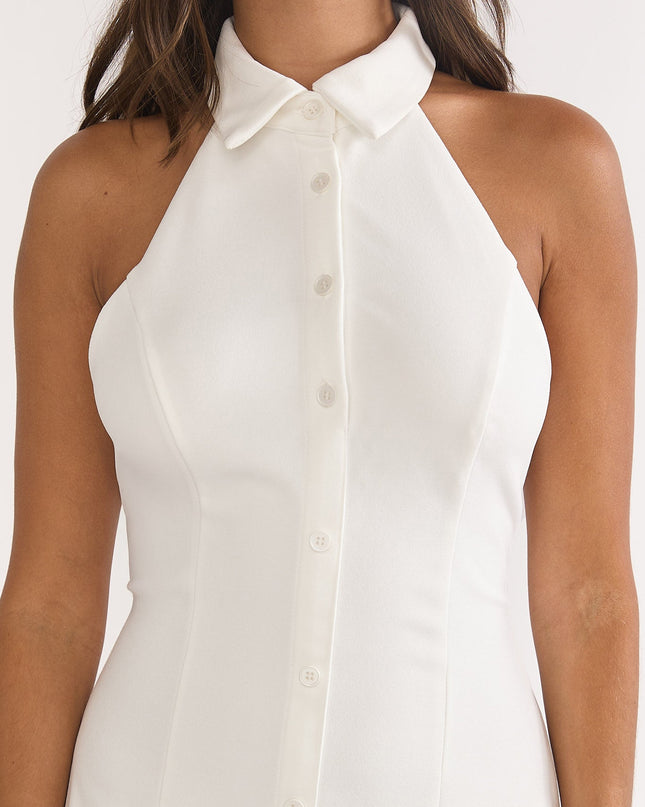 White Collared Maxi Dress