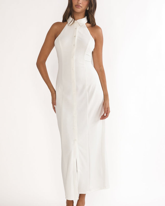 White Collared Maxi Dress