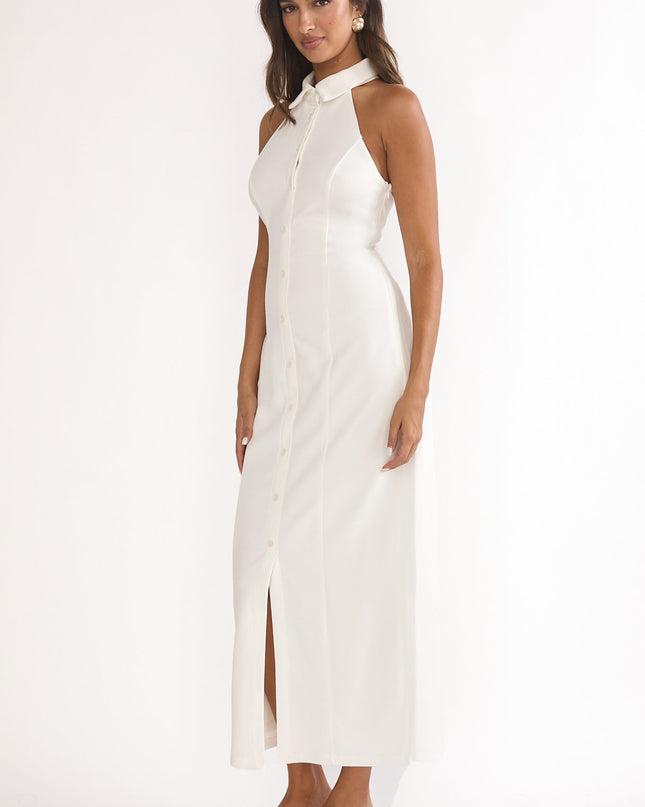 White Collared Maxi Dress