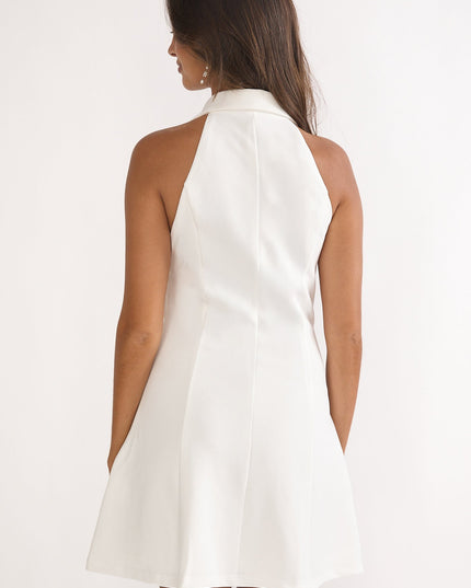 White Collared Mini Dress