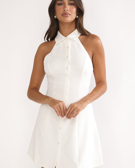 White Collared Mini Dress