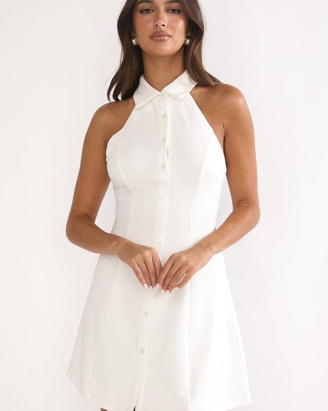 White Collared Mini Dress