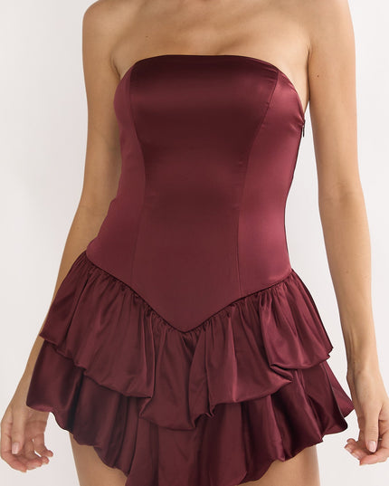 Wine Bow Back Mini Romper