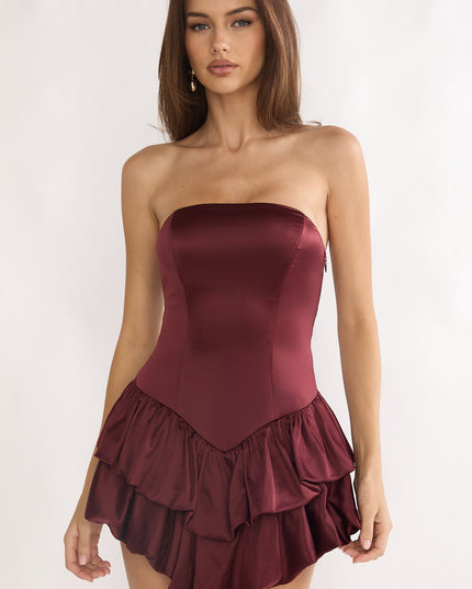 Wine Bow Back Mini Romper