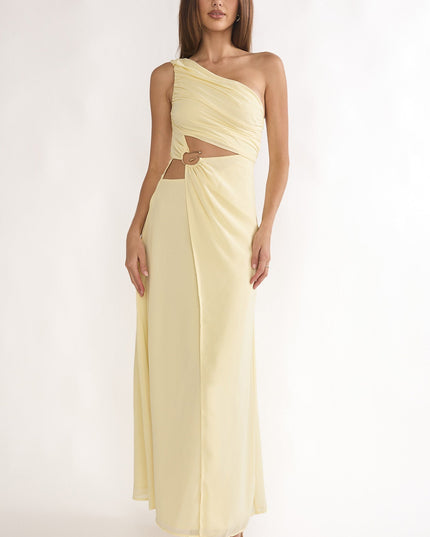 Butter One-Shoulder Cut-Out Waist Maxi Dress