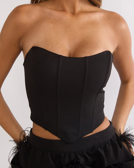 Black Structured Corset Top