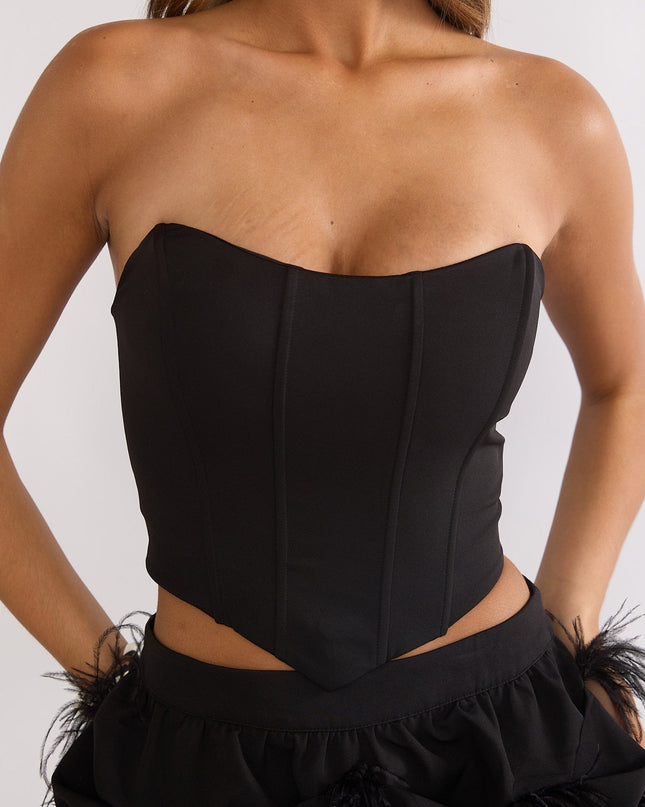 Black Structured Corset Top