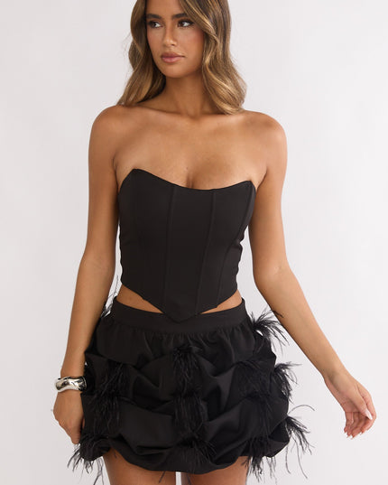 Black Structured Corset Top