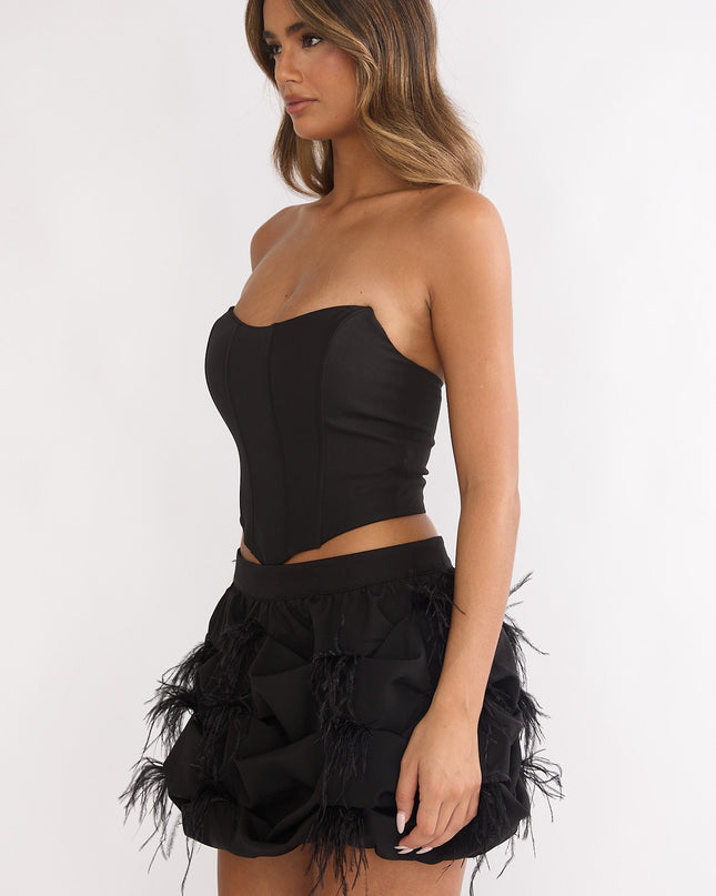Black Structured Corset Top