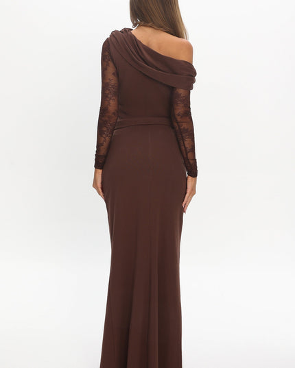 Chocolate Front Split Maxi Skirt