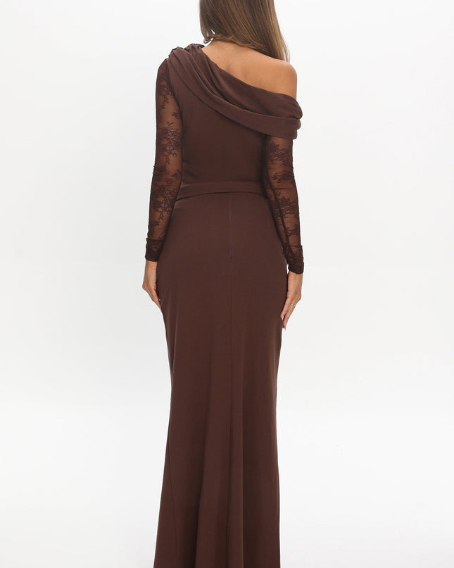 Chocolate Front Split Maxi Skirt