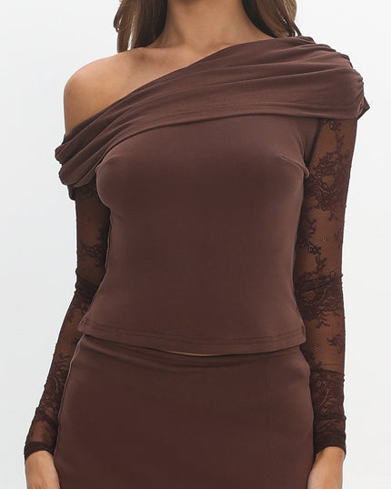 Chocolate Lace Sleeve Top