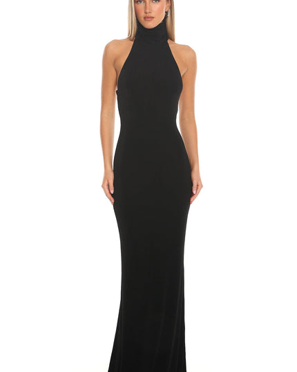 Black High Neck Maxi Dress