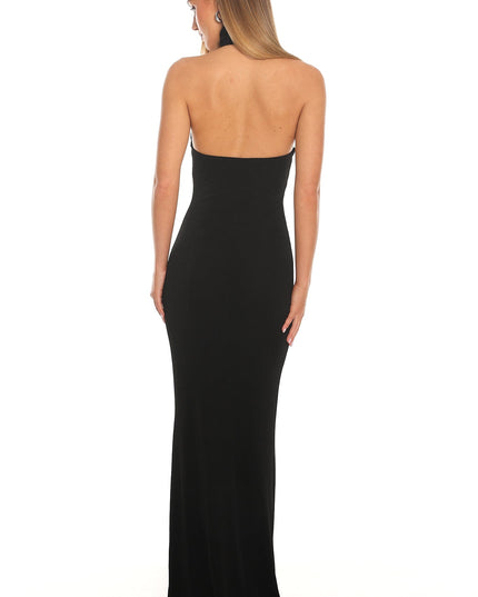 Black High Neck Maxi Dress