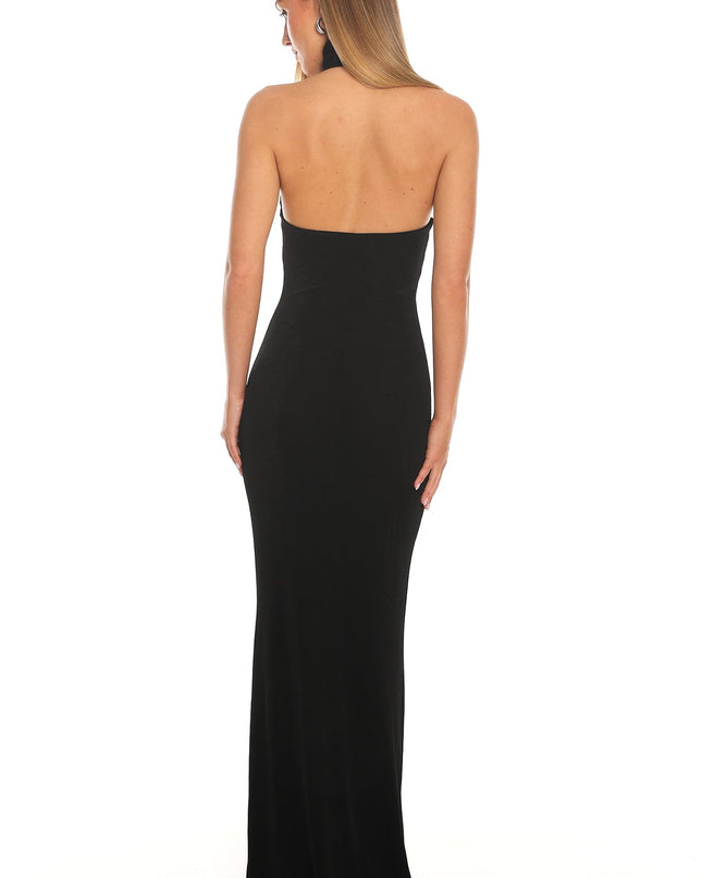 Black High Neck Maxi Dress