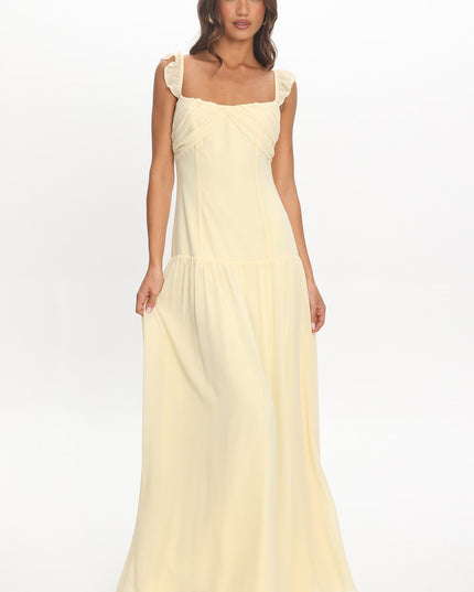 Butter Drop Waist Ruffle Maxi Dress