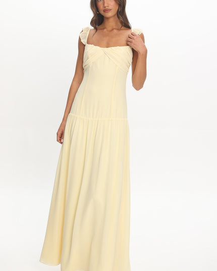 Butter Drop Waist Ruffle Maxi Dress