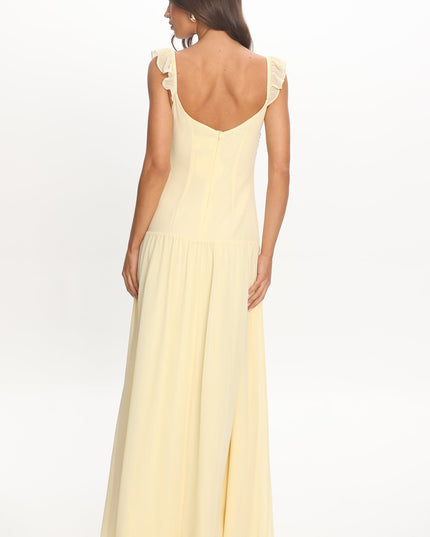 Butter Drop Waist Ruffle Maxi Dress