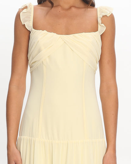 Butter Drop Waist Ruffle Maxi Dress