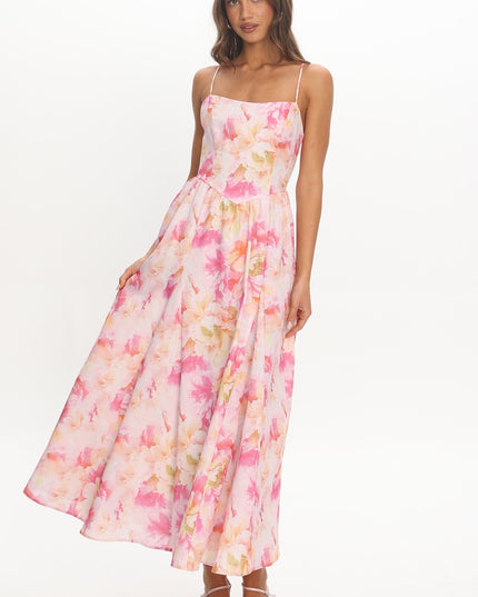 Pink Scoop Midi Dress