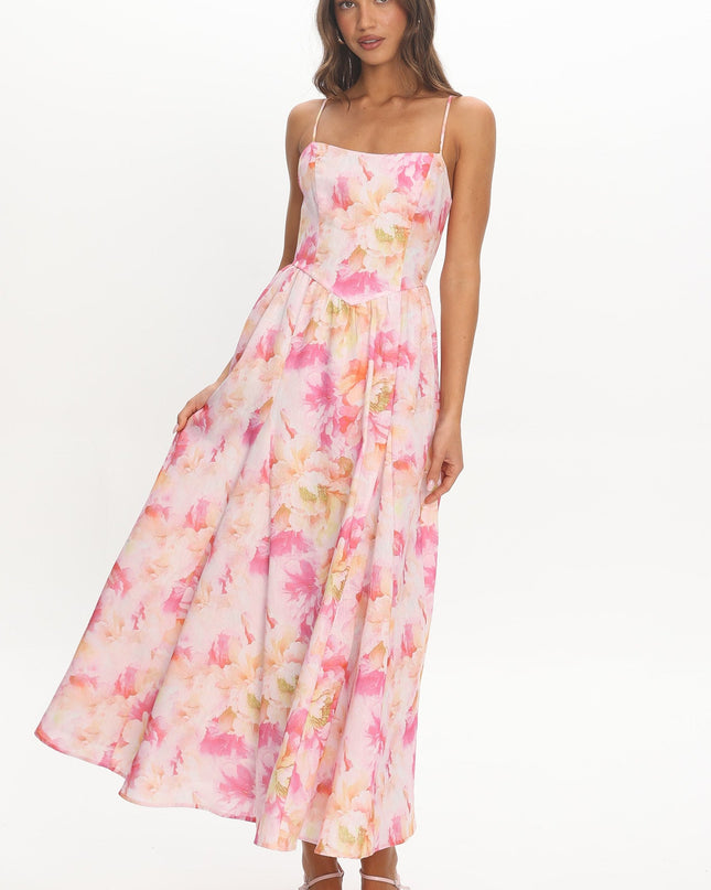 Pink Scoop Midi Dress