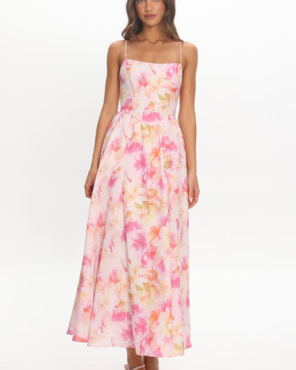 Pink Scoop Midi Dress
