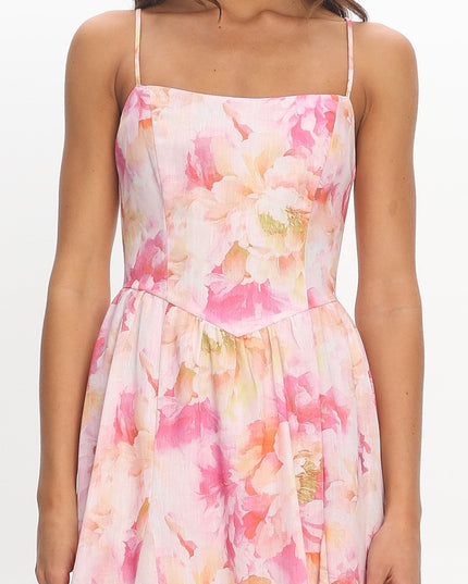 Pink Scoop Midi Dress