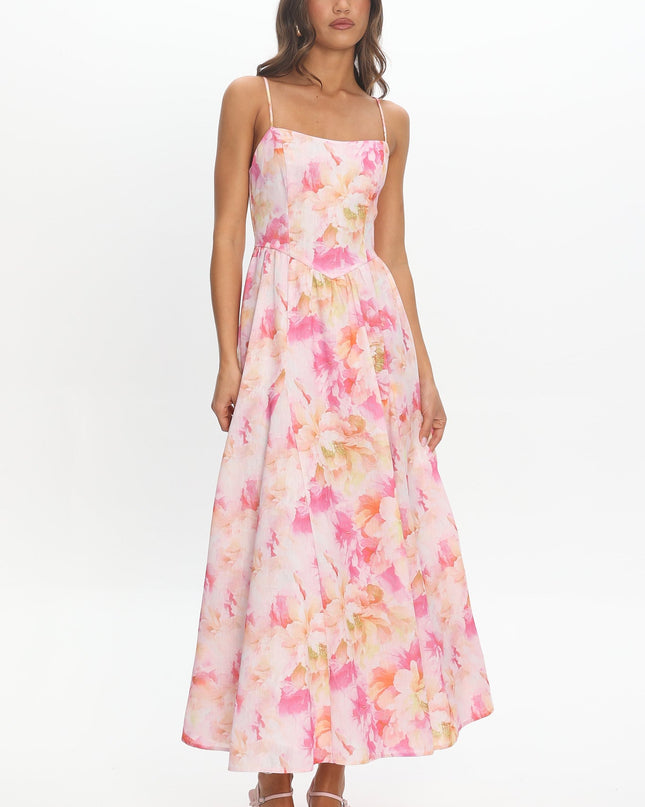 Pink Scoop Midi Dress